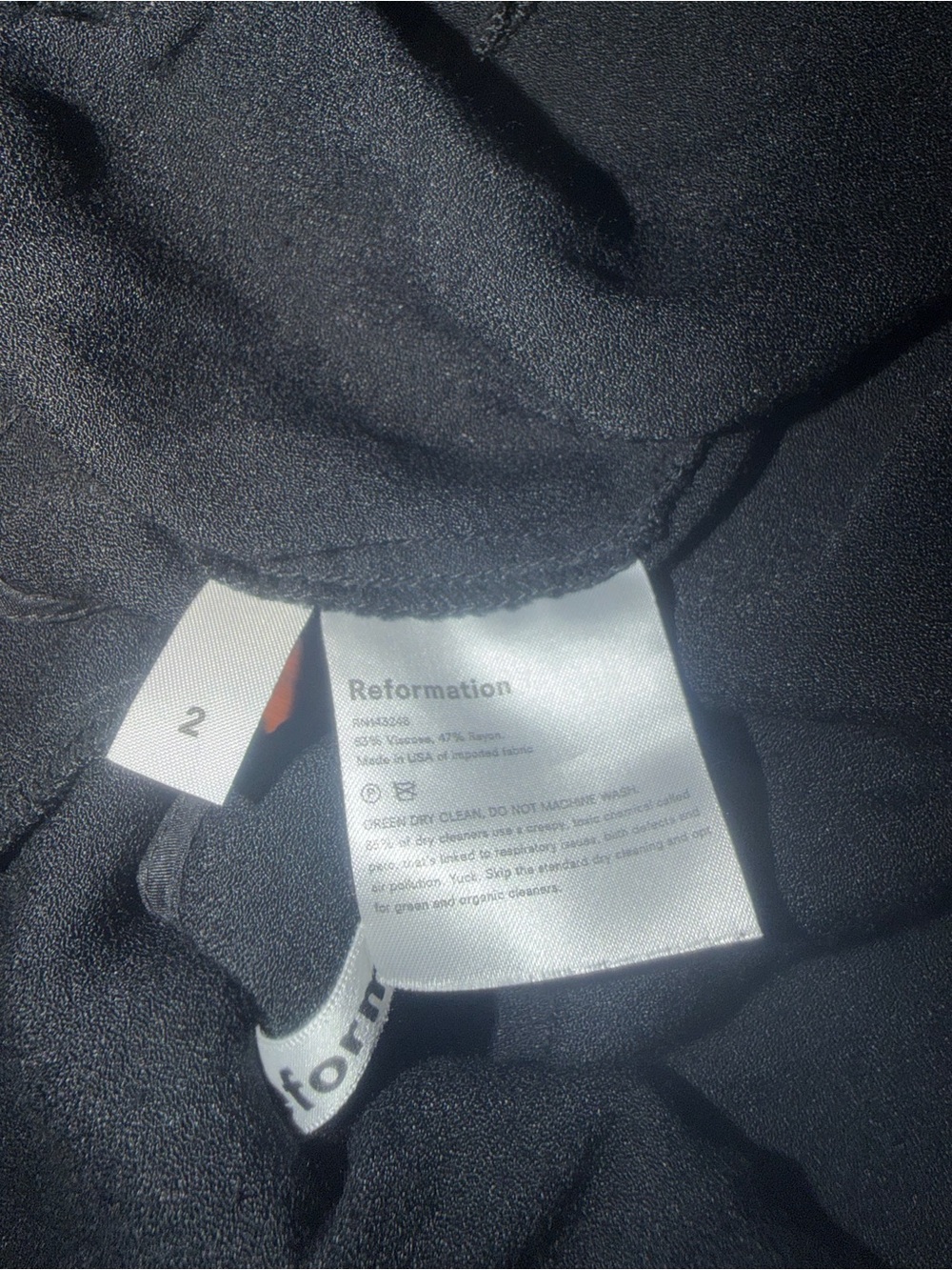 Reformation Black Mini Grace Skirt rayon blend sizes 2 - Picture 9 of 10